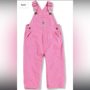 Carhartt girls Canvas Bib overalls, Pink, 6 Months US